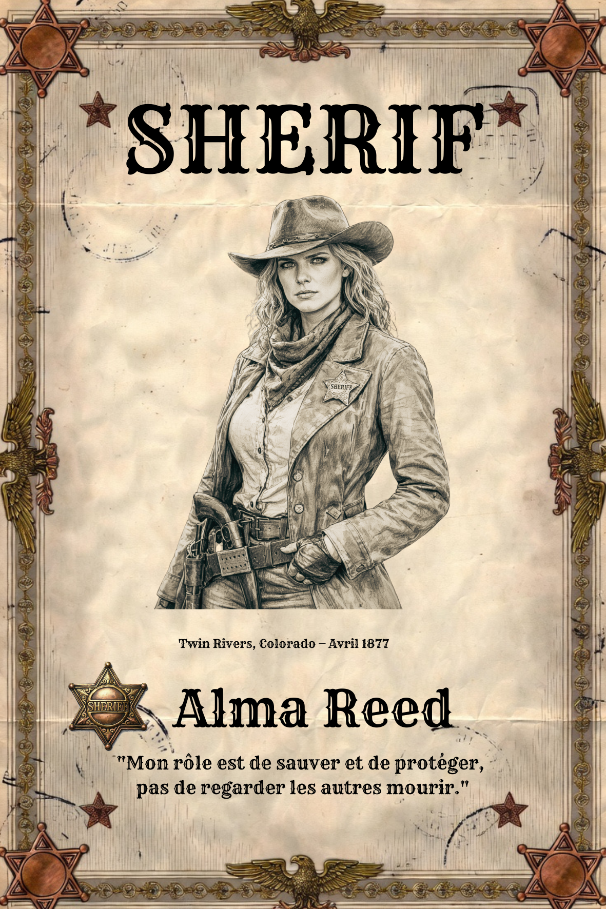 Carte collector Alma Reed — Shérif de Twin Rivers